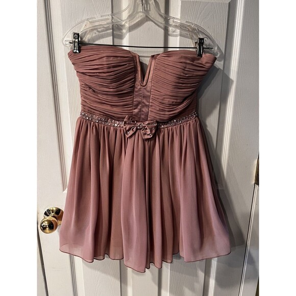 Pixie Lott Lipsy London Dress Sz 8 Rose Embellished Prom Bow Front Bling New - Picture 14 of 14